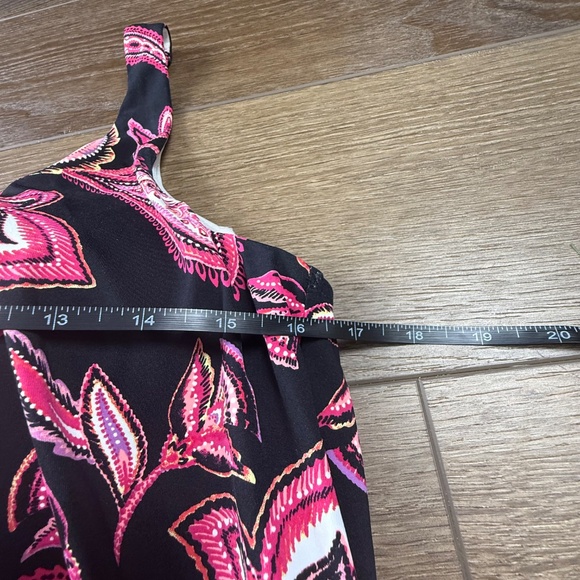 Lands End Women's Two-Piece Tankini Swimsuit, Pink/Black Top 12 Bottom 14 Summer - Picture 3 of 15